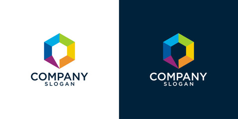 initial p abstract monogram logo design vector