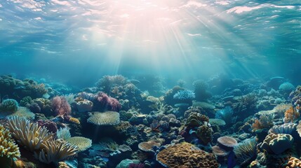 Obraz premium The phenomenon of ocean acidification, caused by increased CO2 absorption, is impacting marine ecosystems.