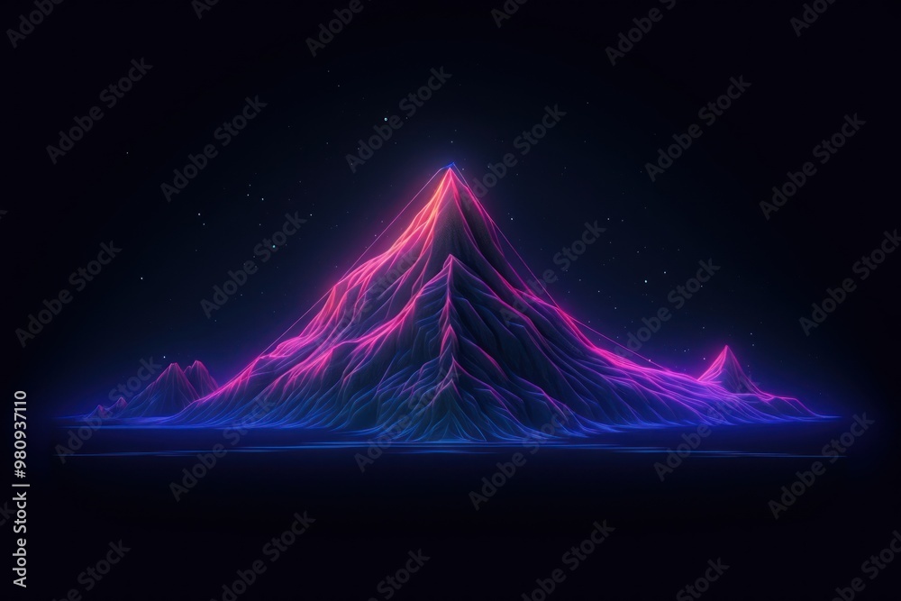 Wall mural mountain nature purple light.