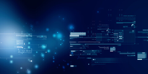 2d illustration Abstract futuristic electronic circuit technology background