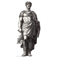 Roman man vintage illustration isolated on transparent background. Generative AI
