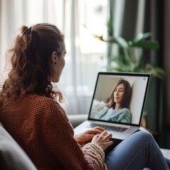 A person participating in an online support group for depression, finding help and community through shared experiences.