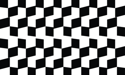 Fototapeta premium Black and white checkered pattern . Chess pattern . Black and white square background . Checkered wallpaper . Vector illustration