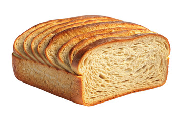 Sliced loaf of bread isolated with transparent background.