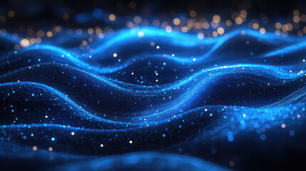 3D rendering technology background abstract wave curve particle art illustration