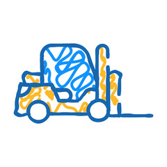 forklift car doodle icon sketch vector. forklift car sign. isolated symbol illustration