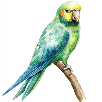 recommend clip art: Parakeet watercolor clipart illustration isolated