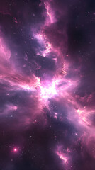 Fototapeta premium Colorful, abstract space background featuring vivid galaxy cloud nebula design