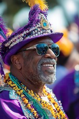 Obraz premium Travelers celebrating vibrant street festivals with colorful costumes and joyful parades during sunny daytime festivities