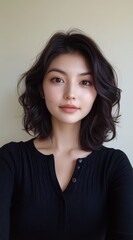 Fototapeta premium Natural Beauty Portrait of Young Woman with Dark Hair
