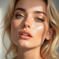Fototapeta premium Beautiful woman with blond hair, Glamour and Luxury style 