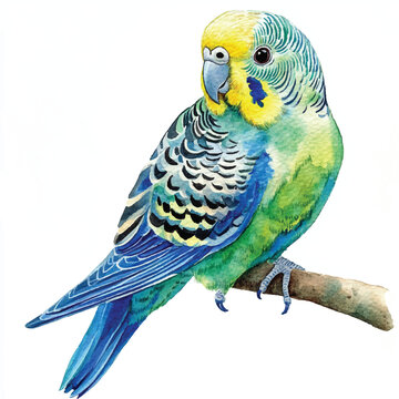 recommend clip art: Parakeet watercolor clipart illustration isolated