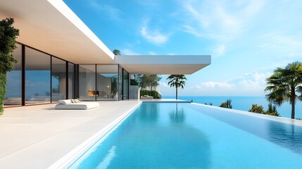 Fototapeta premium Luxurious modern directory layout with a minimalist design, displaying high-end real estate listings on a clean white background with ample white space for a professional look.