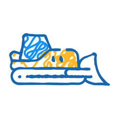 bulldozer tractor doodle icon sketch vector. bulldozer tractor sign. isolated symbol illustration