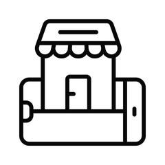 Online store icon for e-commerce and digital retail platforms