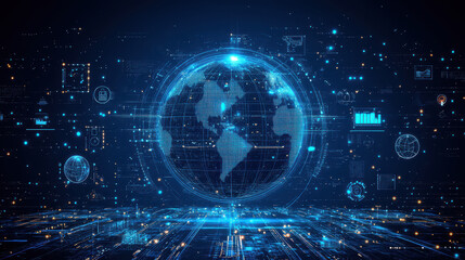 Internet of things big data network communication technology background abstract network digital art illustration