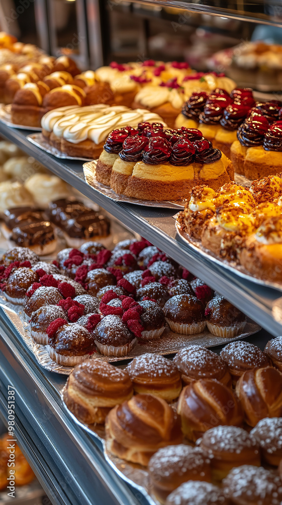 Sticker Colorful Display of Rosh Hashanah Pastries at Bakery  