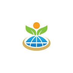 Globe earth ecology leaf logo