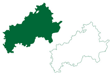 Kheda district (Gujarat State, Republic of India) map vector illustration, scribble sketch Kheda map