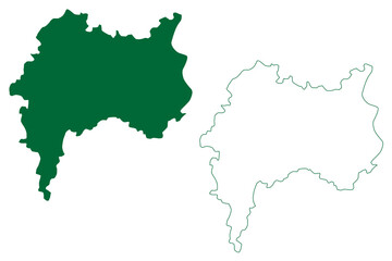 Khunti district (Jharkhand State, Republic of India, South Chotanagpur division) map vector illustration, scribble sketch Khunti map