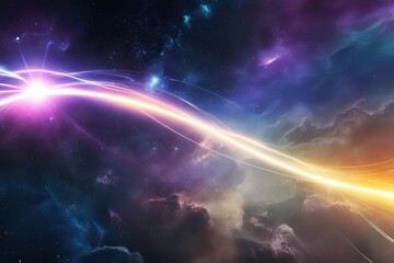 Obraz premium Stunning Cosmic Overlay with Electric Indigo Sunlight Effects and Stellar Light Leaks