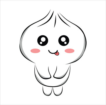 recommend clip art: cute cartoon steamed bun illustration line art