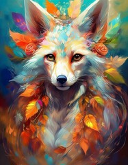 Naklejka premium Illustration of a Fox