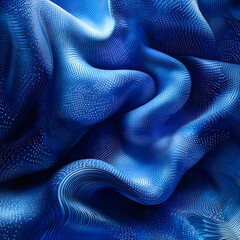 Naklejka premium Intricate abstract wallpaper showcasing deep blue waves in complex patterns