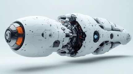 Futuristic spacecraft design with intricate mechanical details.