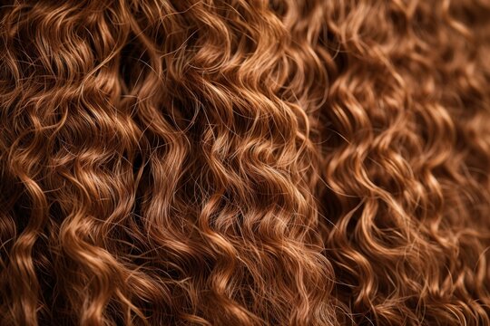 Brown curly hair texture backgrounds full frame hairstyle.