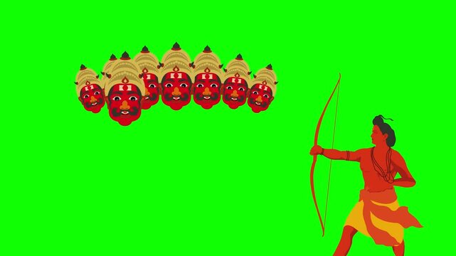 Happy Dussehra festival of India. of Lord Rama killing Ravana. vector illustration design killing Ravana , Dussehra,Vijayadashami background