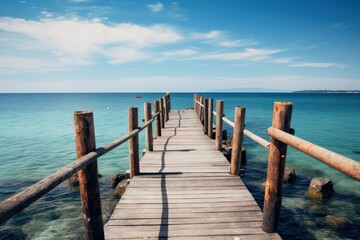 Obraz premium Bridge boardwalk outdoors wood.