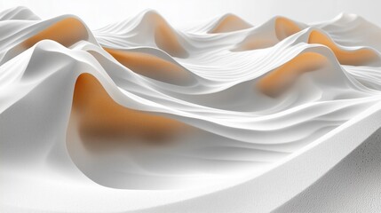 Obraz premium Abstract White Landscape with Soft Curves and Shadows