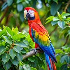 parrot on green tree