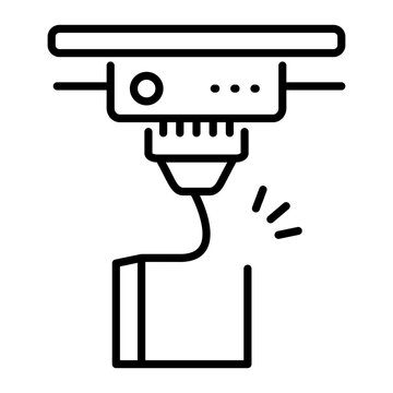 Outline style icon of 3d printing machine 