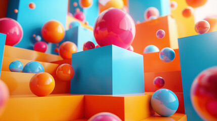 3D abstract space minimalist space simple style modern architecture interior design digital art illustration