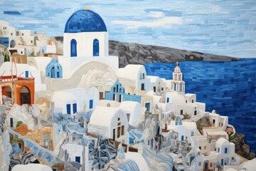 Fototapeta premium Stunning santorini craft mural architecture.