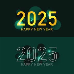 Happy New Year 2025 creative Design template with beautiful background