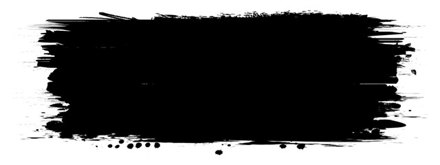 Fototapeta premium Black Grunge Brush Stroke Banner Gritty Design Vector Text Box Frame Transparent PNG