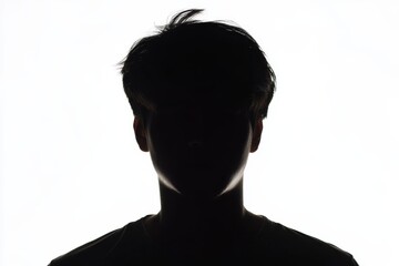 An anonymous adult young man appears on a white background