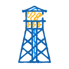 water tower doodle icon sketch vector. water tower sign. isolated symbol illustration