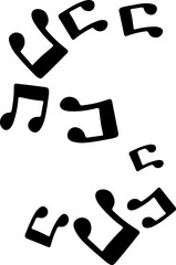 music notes silhouettes vector. song tunes. melody