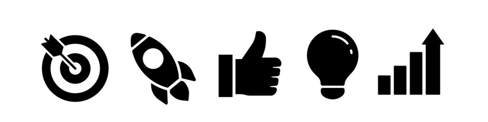 Strategy icon set. Business strategy icon