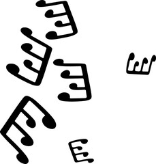 music notes silhouettes vector. song tunes. melody