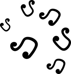 music notes silhouettes vector. song tunes. melody