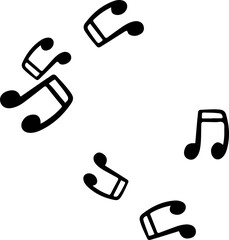 music notes silhouettes vector. song tunes. melody