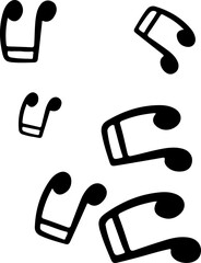 music notes silhouettes vector. song tunes. melody
