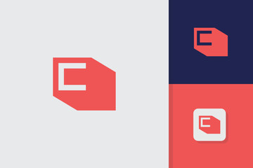 letter c block logo design vector template