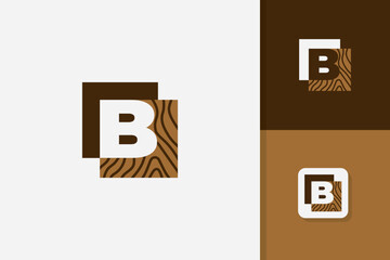 b letter wood logo design vector template © superbejo