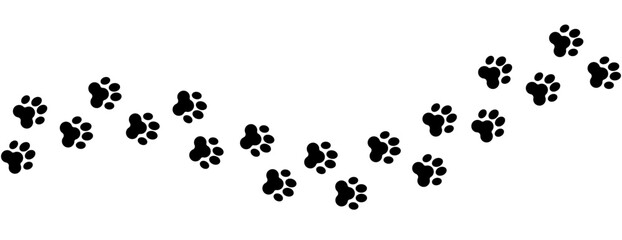 Pet paw path isolated on white background. © lanastace